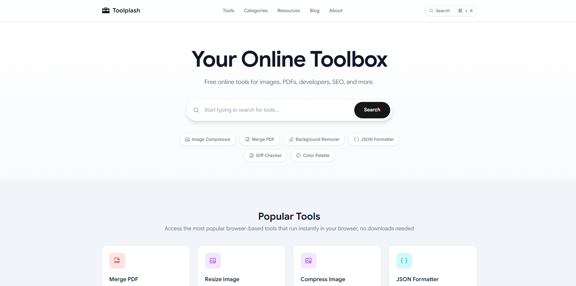 Toolplash landing page preview